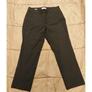 Talbots Petites Pants Womens Size 10P Curvy Brown  Zip Tapered Leg Mid Rise